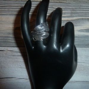 Women's Wrap Silver Feather Ring